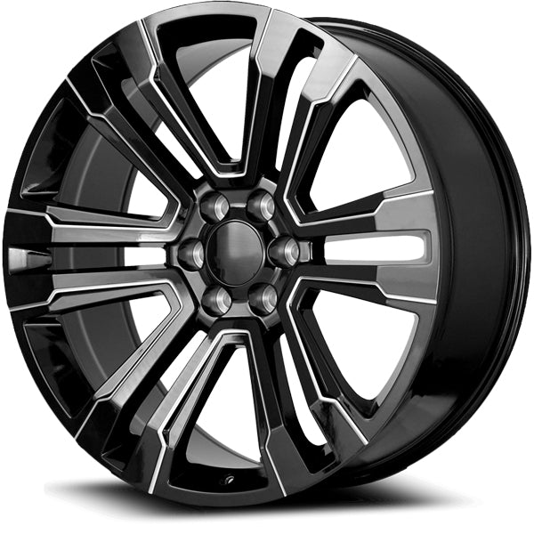 Replica 1 RP10 Denali 26x10 6x5.5" +24mm Black/Milled Wheel Rim 26" Inch