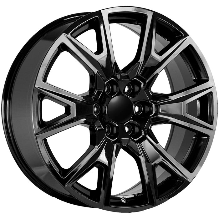 (Set of 4) OE Performance 199B 24x10 6x5.5" +31mm Gloss Black Wheels Rims