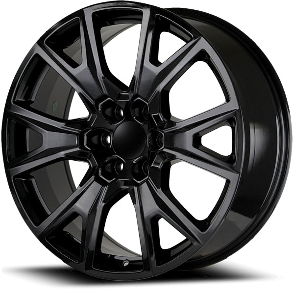 (Set of 4) OE Performance 199B 24x10 6x5.5" +31mm Gloss Black Wheels Rims