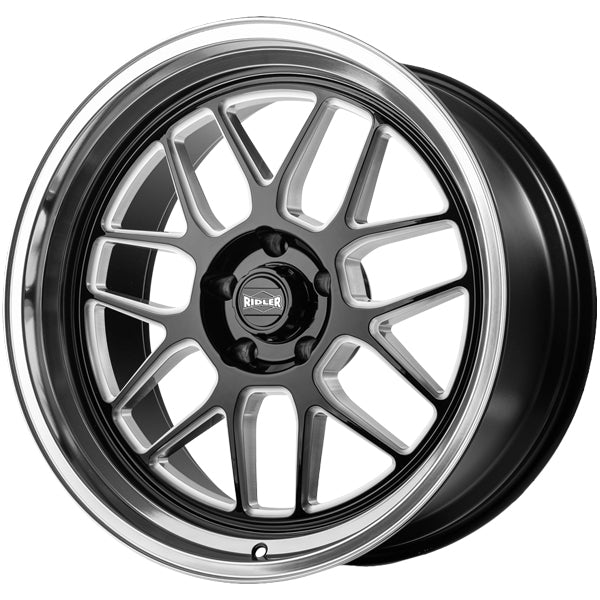 Ridler 611 18x8 5x4.5" +0mm Black/Milled Wheel Rim 18" Inch