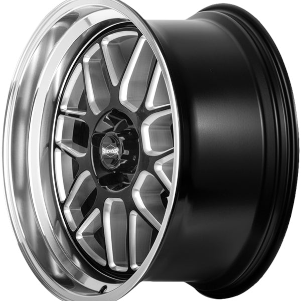 Ridler 611 18x8 5x4.5" +0mm Black/Milled Wheel Rim 18" Inch