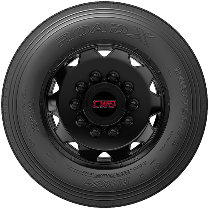 (QTY 4) 285/70R19.5 RoadX RH621 150/148K LRJ Black Wall Tires