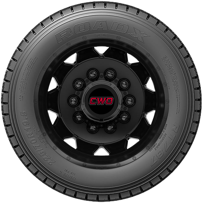 (QTY 4) 225/70R19.5 Roadx RT787 128/126L LRG Black Wall Tires