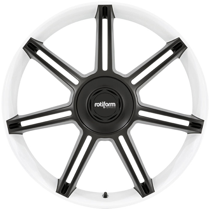 (Set of 4) Rotiform FRA 22x12 5x130 +60mm White/Black Wheels Rims 22" Inch