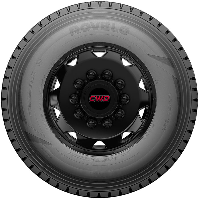 (QTY 4) 245/70R17.5 Rovelo RSR7 143/141K LRJ Black Wall Tires