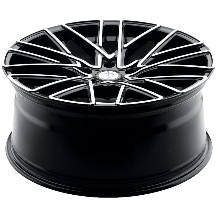 (Set of 4) Sapphire Luxury SX02 20x9 5x115 +35mm Black/Machined Wheels Rims