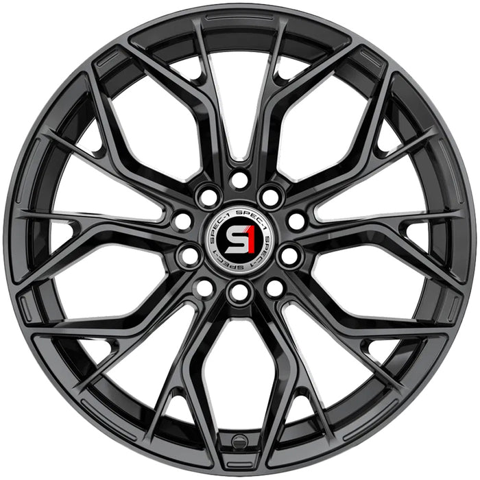 (Set of 4) Spec-1 SP-76 15x6.5 4x100/4x4.5" +20mm Gloss Black Wheels Rims