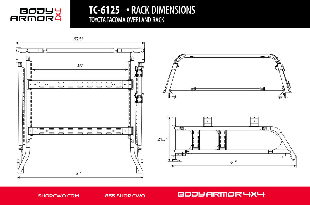 Body Armor 4x4 Overland Rack TC-6125