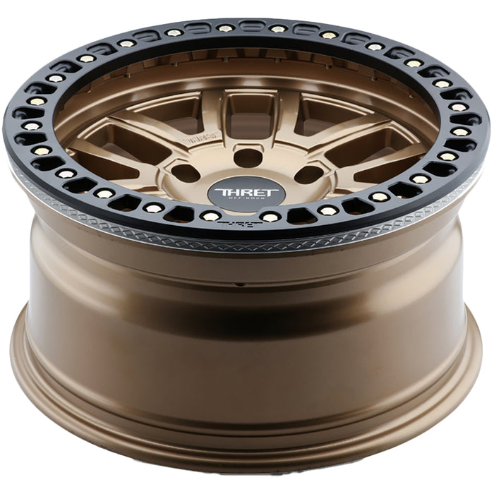 (Set of 4) Thret Off-Road 602 Maze Beadlock 17x9 8x6.5" -38mm Bronze Wheels Rims