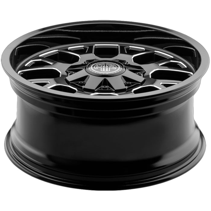 (Set of 5) Thret 802 Attitude 17x9 6x135/6x5.5" +18mm Black/Milled Wheels Rims