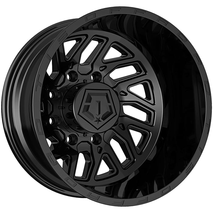 Set of 6-22" Inch TIS 544B Dually 8x6.5" Gloss Black Wheels Rims