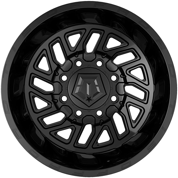 Set of 4-17" Inch TIS 544B Dually 8x6.5" Gloss Black Wheels Rims