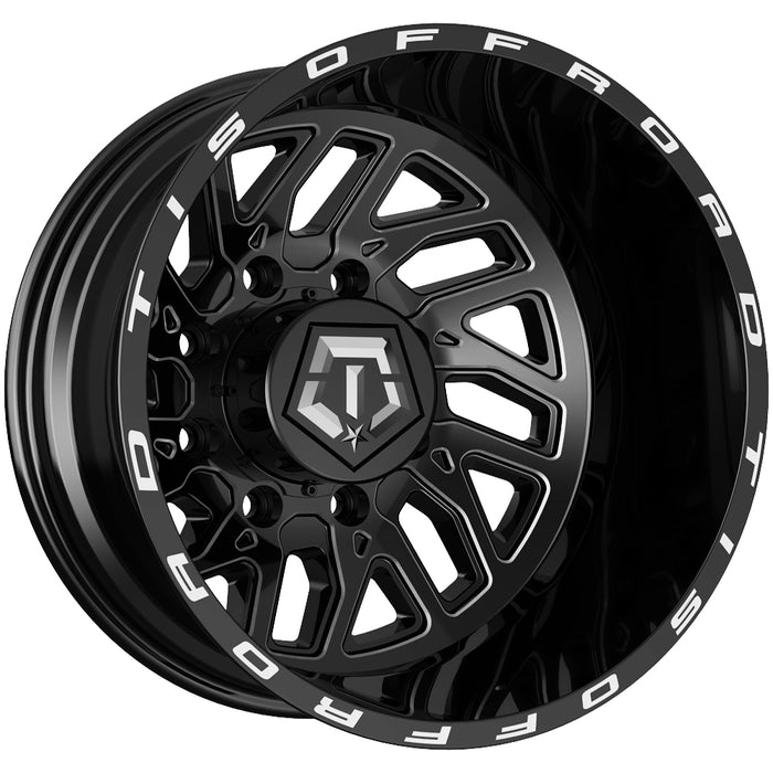 Set of 4-17" Inch TIS 544BM Dually 8x210 Black/Milled Wheels Rims