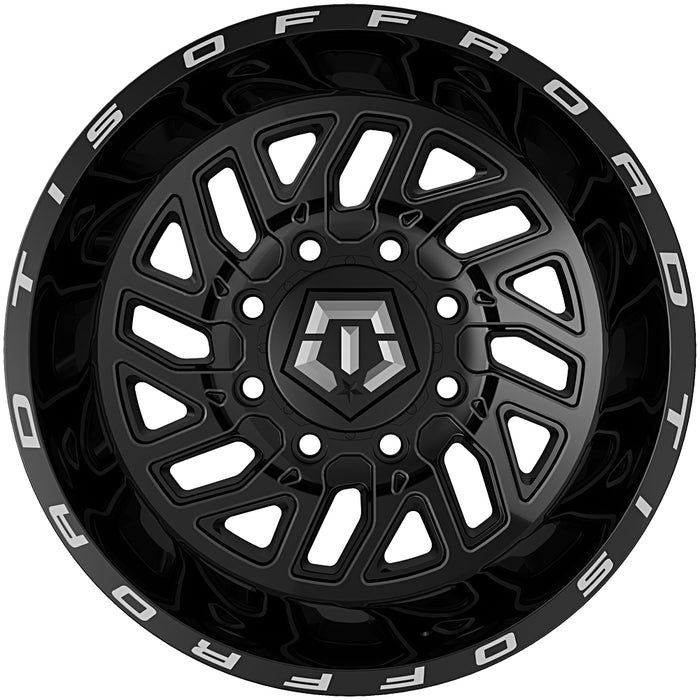 Set of 6-20" Inch TIS 544BM Dually 8x6.5" Black/Milled Wheels Rims
