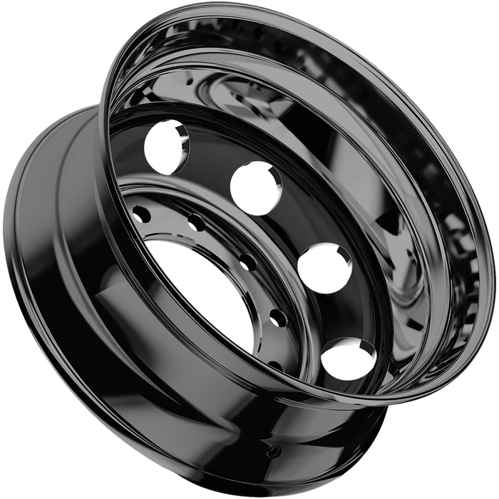 Set of 4-22.5" Torque HD TW641F Classic Dually 8x275 Black/Milled Wheels Rims