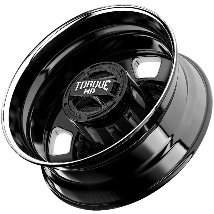 Set of 4-22.5" Inch Torque TW642 Luxe Dually 10x11.25" Black/Milled Wheels Rims