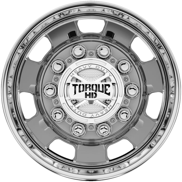 Set of 4-22.5" Inch Torque HD TW642 Luxe Dually 10x11.25" Polished Wheels Rims