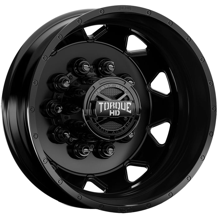 Set of 4-19.5" Inch Torque HD TW643 Haulin Dually 10x225 Satin Black Wheels Rims