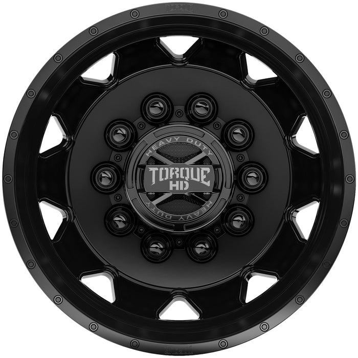 Set of 4-19.5" Inch Torque HD TW643 Haulin Dually 10x225 Satin Black Wheels Rims