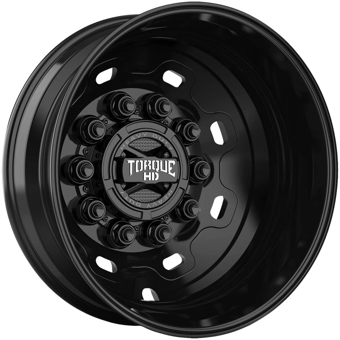 Set of 4-19.5" Inch Torque HD TW644R Javelin Dually 10x225 Black Wheels Rims