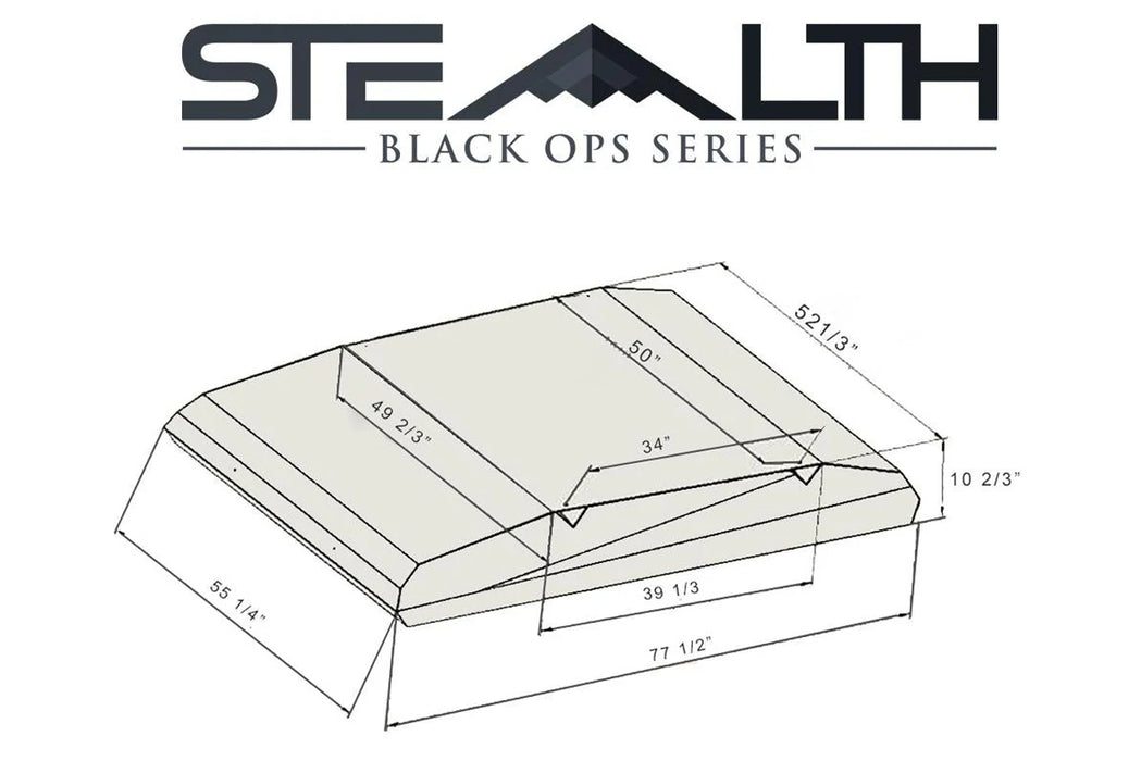 Tuff Stuff Overland Stealth Black Ops Series Aluminum Shell Rtt, Black