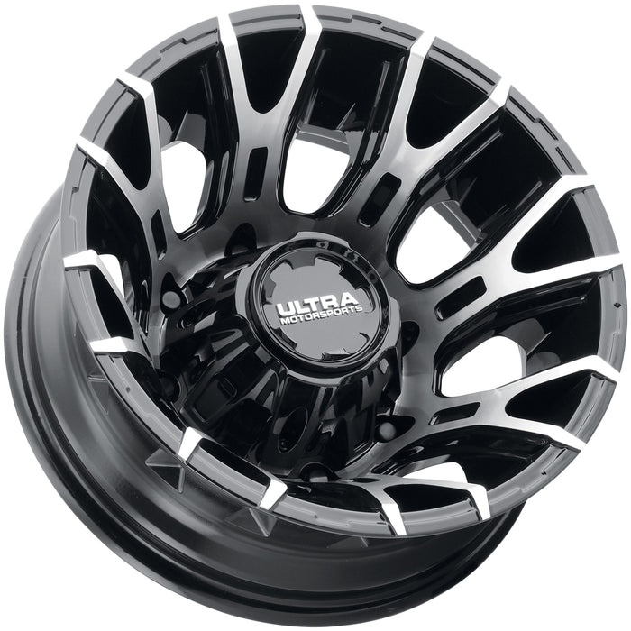 Set of 4-17" Inch Ultra Scorpion Dually 8x6.5" Black/Machined Wheels Rims