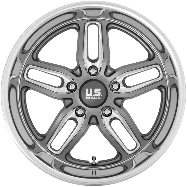 (Set of 5) US Mags U129 C-Ten 20x10 5x5" +1mm Gunmetal Wheels Rims 20" Inch