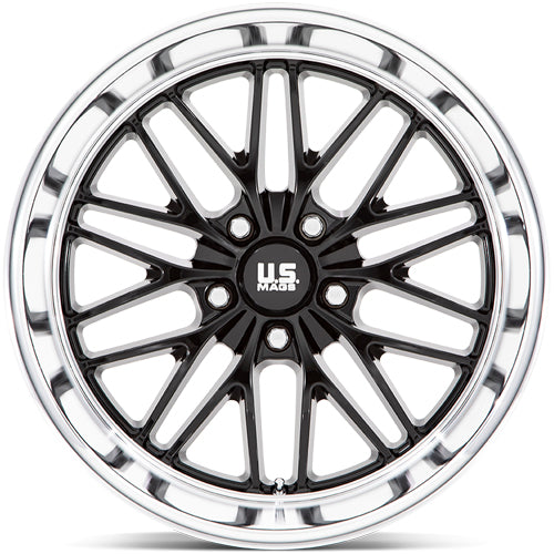 (Set of 4) Staggered-US Mags U138 Santa Cruz 20" 5xGloss Black Wheels Rims