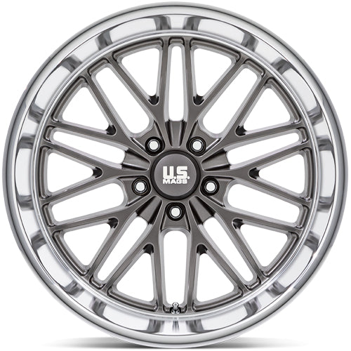 (Set of 4) Staggered-US Mags U139 Santa Cruz 20" 5x5" 6mm Gunmetal Wheels Rims