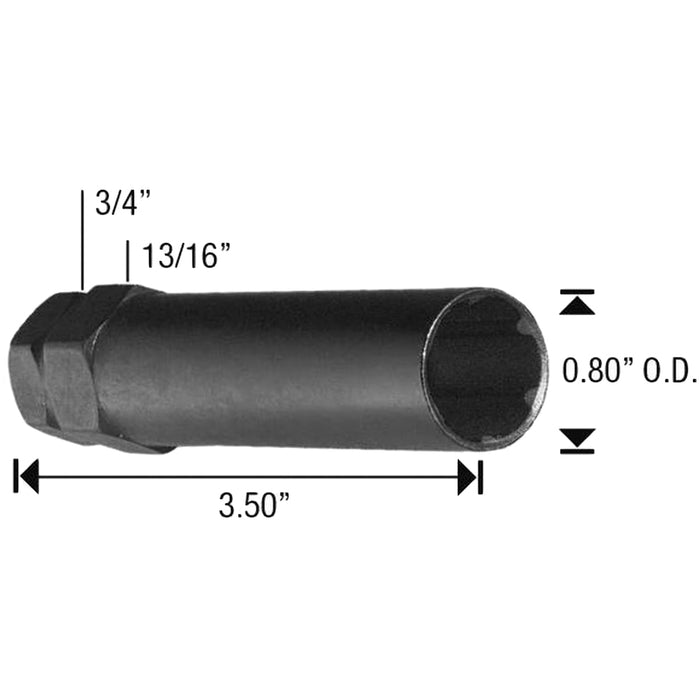 Set of 16-M12x1.50 Chrome Spline Conical Lug Nuts