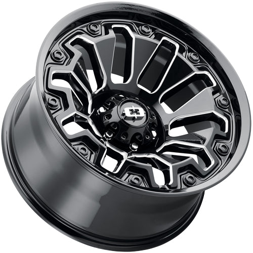 (Set of 5) Vision 362 Armor 20x10 6x5.5" -25mm Black/Milled Wheels Rims 20" Inch
