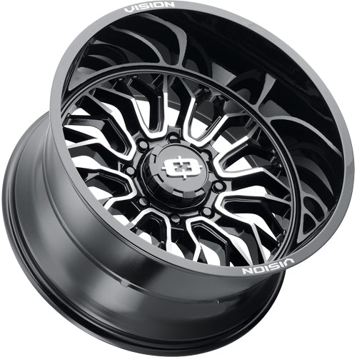 Vision 402 Riot 20x12 8x6.5" -51mm Black/Machined Wheel Rim 20" Inch