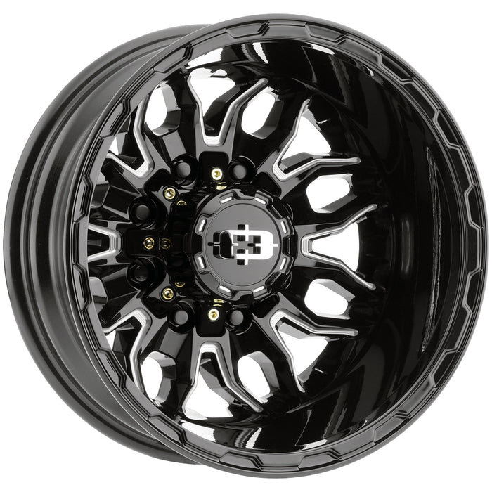 (Set of 4) 17" Inch Vision 410 Korupt Dually 8x200 Black/Milled Wheels Rims