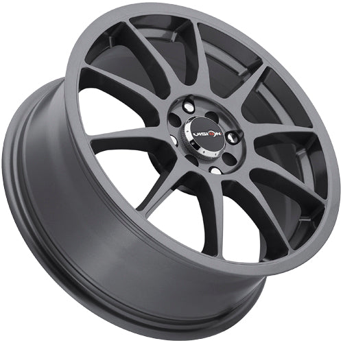 (Set of 4) Vision 425 Bane 16x7 5x4.5"/5x120 +38mm Gunmetal Wheels Rims 16" Inch