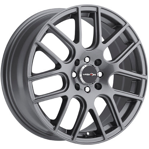 (Set of 4) Vision 425 Bane 16x7 5x4.5"/5x120 +38mm Gunmetal Wheels Rims 16" Inch