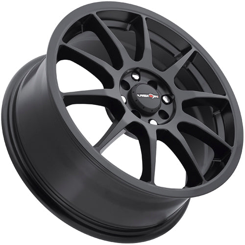 (4) Vision 425 Bane 15x6.5 4x100/4x108 +38mm Matte Black Wheels Rims 15" Inch