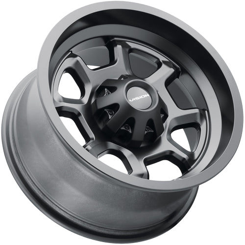(Set of 4) Vision UTV 415 Bomb 12x8 4x136 Matte Black Wheels Rims 12" Inch