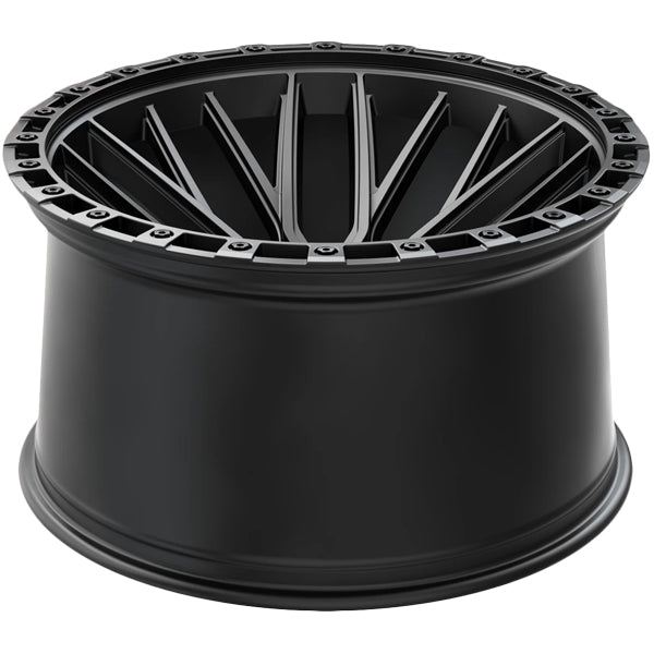 (Set-5) Vortek VRT-608 22x12 5x5"/5x5.5" -44mm Matte Black Wheels Rims 22" Inch