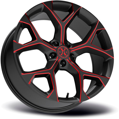 Xcess X05 22x9 5x5" +15mm Black/Red Wheel Rim 22" Inch
