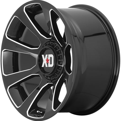 XD Series XD854 Reactor 20x10 5x5"/5x5.5" -18mm Black/Milled Wheel Rim 20" Inch
