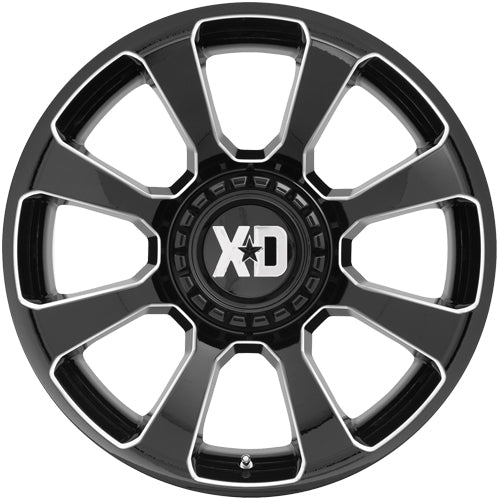 XD Series XD854 Reactor 20x10 5x5"/5x5.5" -18mm Black/Milled Wheel Rim 20" Inch