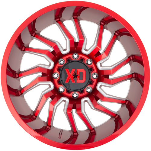 XD Series XD858 Tension 22x10 6x135 -18mm Red/Milled Wheel Rim 22" Inch