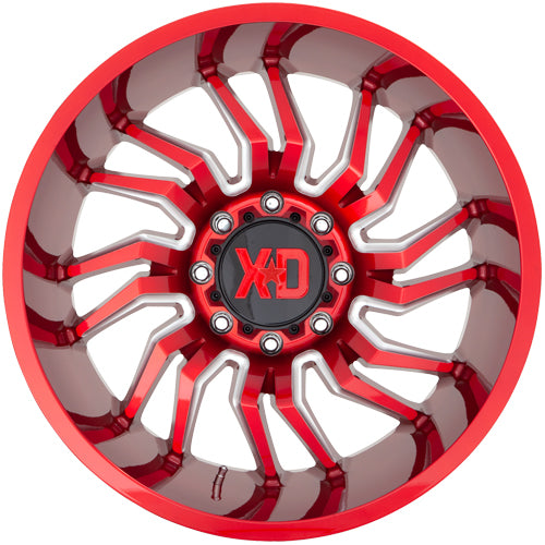 XD Series XD858 Tension 22x10 6x135 -18mm Red/Milled Wheel Rim 22" Inch