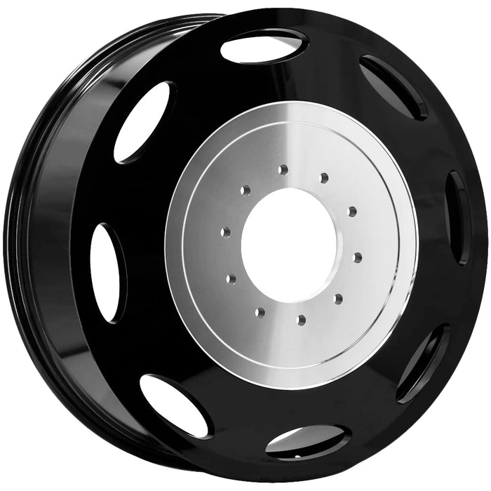 Set of 6-26" Inch XF Off-Road XF-240 Dually 10x225 Black/Milled Wheels Rims