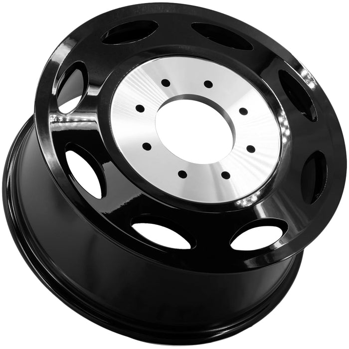Set of 6-24" Inch XF Off-Road XF-240 Dually 8x6.5" Black/Milled Wheels Rims