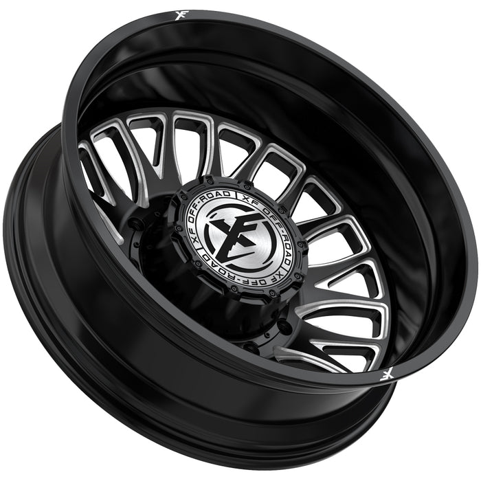 Set of 6-24" Inch XF Off-Road XF-240 Dually 10x225 Black/Milled Wheels Rims