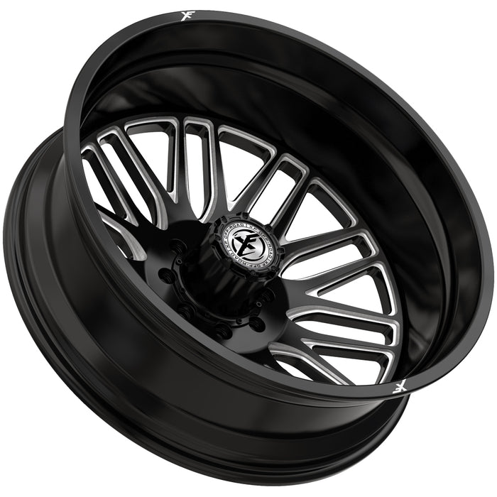 Set of 6-20" Inch XF Off-Road XF-240 Dually 8x6.5" Black/Milled Wheels Rims