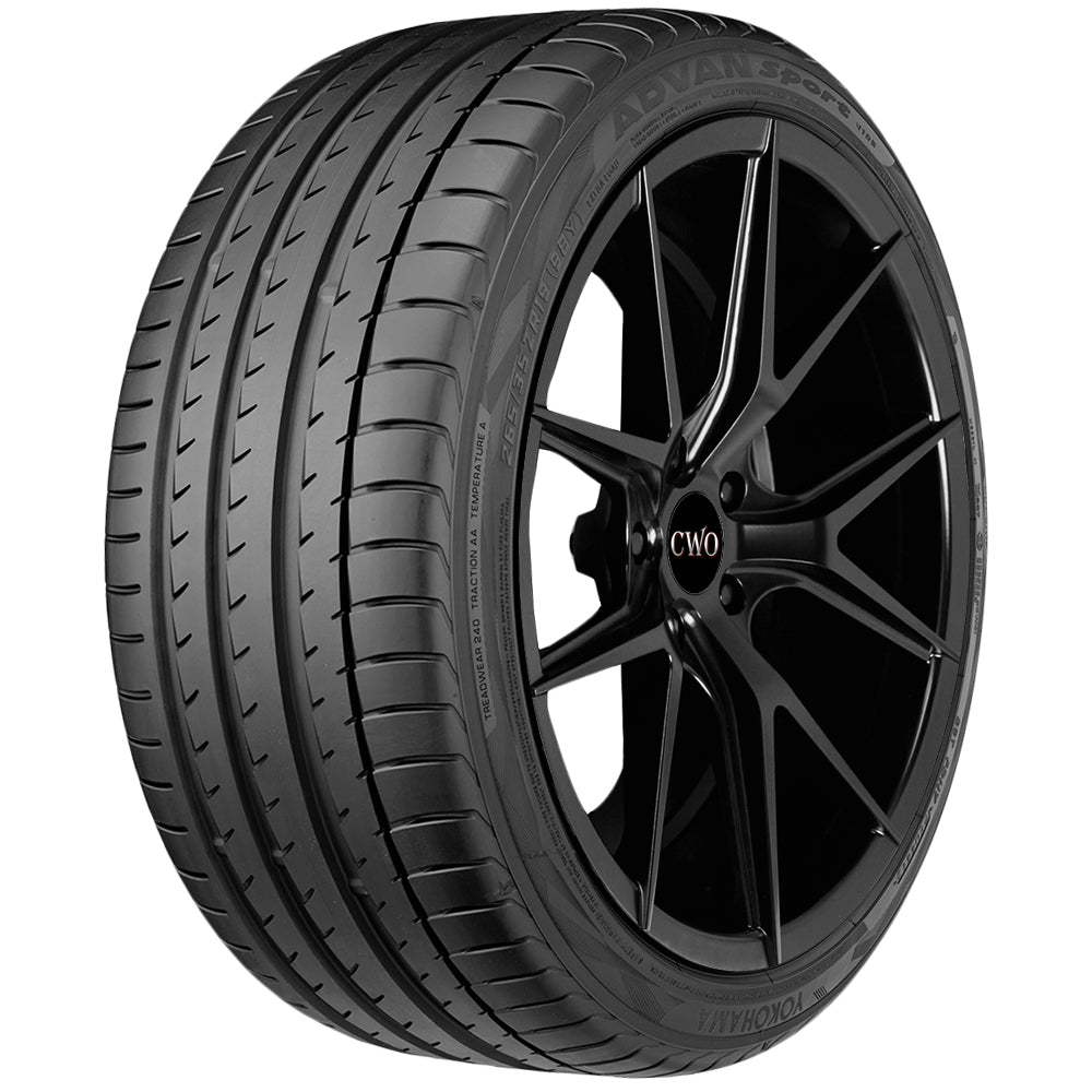 195/50R16 Yokohama Advan Sport V105 84V SL Black Wall Tire — CWO